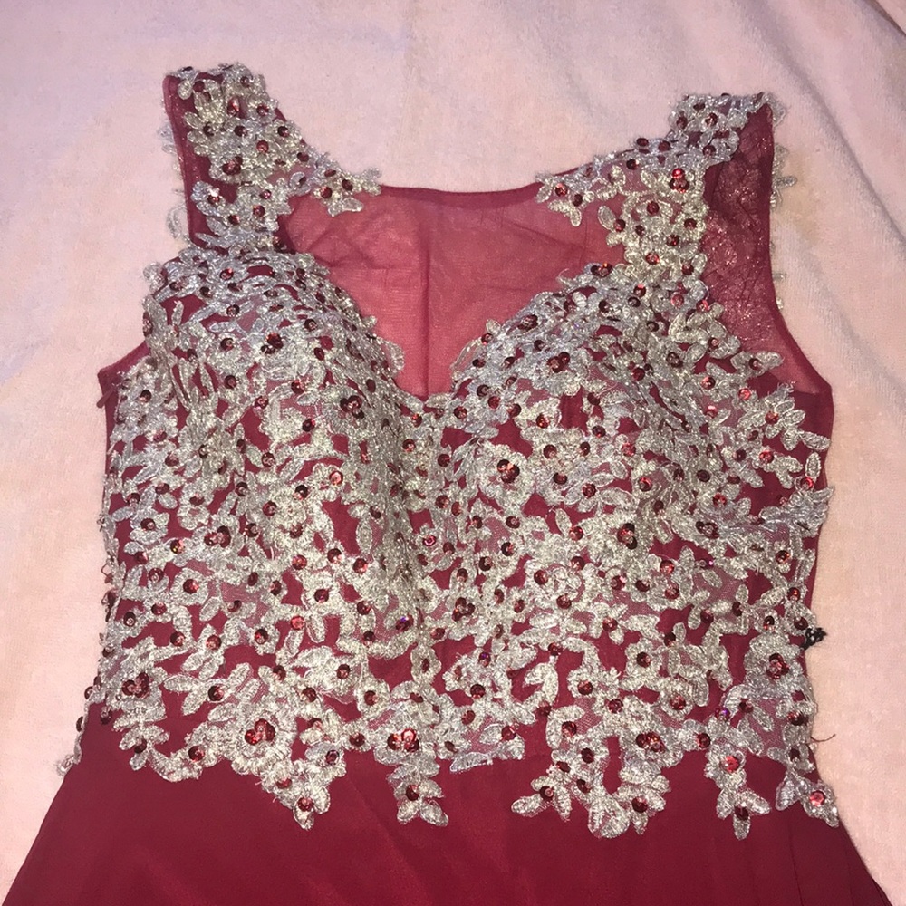 JJ’s House Red Maxi Dress with Slit